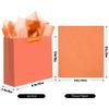 qiqee 24pcs Pink-Orange Gift Bags with Tissue Paper for Wedding, Birthday, Party Supplies-4.7"x6.3"x2.4" Small Size Cardboard Gift Bags24pcs Bags + Tissue Paper view 3