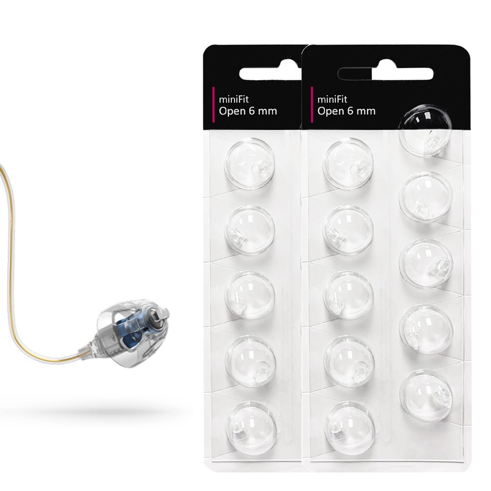 (20 Pcs) Minifit Open Domes for Oticon (6mm) Compatible Replacement Tips for Oticon Hearing Aids, Premium Universal Domes for Oticon Hearing Aid Supplies