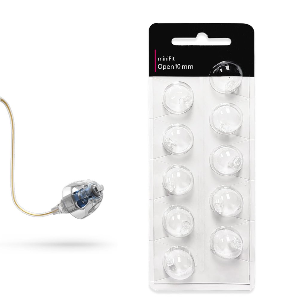 (10 Pcs) Minifit Open Domes for Oticon (10mm) Compatible Replacement Tips for Oticon Hearing Aids, Premium Universal Domes for Oticon Hearing Aid Supplies