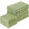 12pcs Microfiber Kitchen Towels & Dishcloths Set - 2618 Inch & 1212 Inch, Bulk Lint-Free for Drying Dishes(Olive Green) view 1