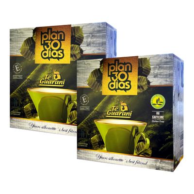 Te Guarani Plan 30 Das Caffeine-Free Herbal Tea with Senna & Boldo | 30-Day Herbal Infusion Routine for Wellness & Comfort | Natural Morning & Night Blends | 60 Tea Bag - 2 Packs