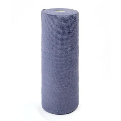 20 Pcs/Roll Reusable Microfiber Kitchen Towels - 25x25cm Solid Color, Non-Greasy with Scouring Pads(Blue Grey)