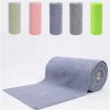20 Pcs/Roll Reusable Microfiber Kitchen Towels - 25x25cm Solid Color, Non-Greasy with Scouring Pads(Blue Grey) view 3