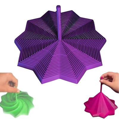 3D Printed Expanded Sensory Fidget Star, Fractal Fidget Hexagon with Handles, Colorful Whirling Spiral Design, 2025 New Star Shaped Fidget Star (Purple, Small)