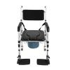 Portable Shower Chair with Wheels, Bedside Commode Wheelchair with Arms, Adjustable Height Folding Bathroom Chairs Commode Chair for Seniors Adults Injured Disabled view 1