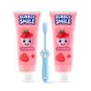 Bubbly Smile Kids Toothpaste Set - 2 Pack Nano Hydroxyapatite Toothpaste (5.3 Oz Total) + 1 Bonus Soft Toothbrush | Fluoride-Free | Glycerin Free | Strawberry Flavor, Safe to Swallow view 1
