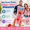 Bubbly Smile Kids Toothpaste Set - 2 Pack Nano Hydroxyapatite Toothpaste (5.3 Oz Total) + 1 Bonus Soft Toothbrush | Fluoride-Free | Glycerin Free | Strawberry Flavor, Safe to Swallow view 3