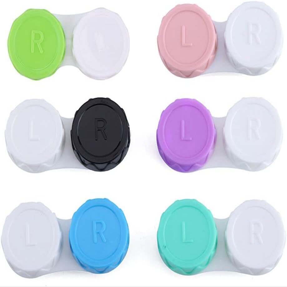 4 pcs Glasses Cosmetic Lenses Box Contact Lens Case for Eyes travel Kit Holder Container Durability (Random color