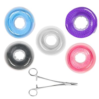 5 Rolls Orthodontic Rubber Chains Adjustment Tool kit, Dental Braces Power Chains Color DIY Changing Kit, Personalized Orthodontic Powerchains Ligas para Brackets Ortodoncia