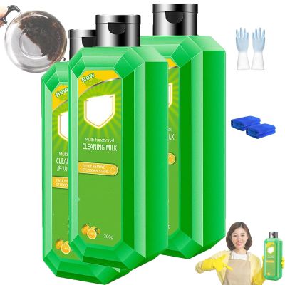 10.58oz Cleaning Milk House Cleaner,Multi Functional Cleaning Milk for Household Kitchen,Powerful Multifunctional Cleaner Liquid Milk,Multi Scene Cleansing Milks Stains Cleaner (3)