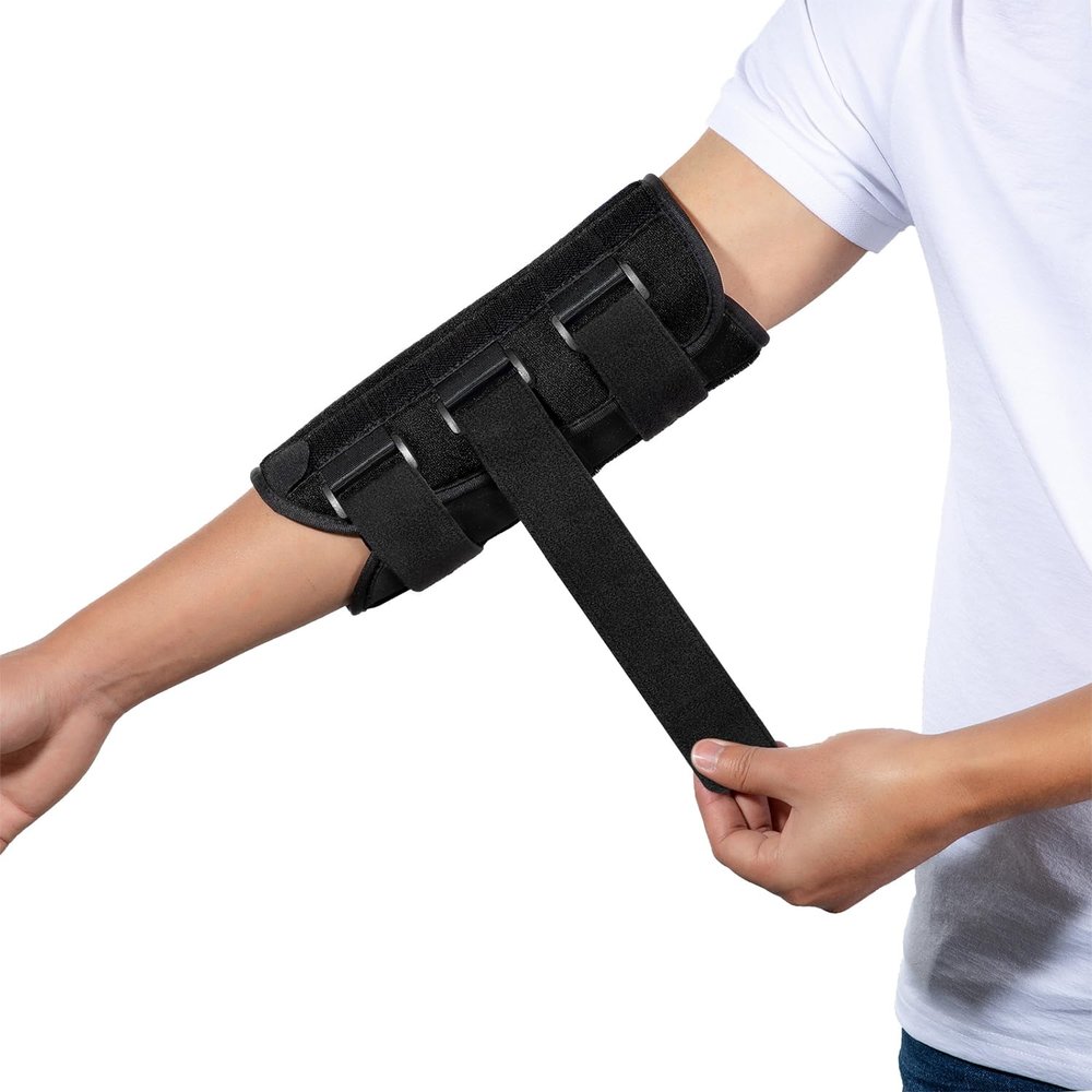 Elbow Brace Night Splint Support for Cubital Tunnel Syndromean, Ulnar Nerve, Stabilizer for Fix Elbow, Prevent Excessive Bending at night, Fits Left and Right Arms,Women, Men (M)