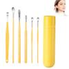 6 Pcs Ear Wax Removal Tool Set with Storage Tube, Upgraded Ear Wax Removal Tool Ear Cleaning Kit, Portable Ear Pick Earwax Removal Tool Ear Cleaning Kit with Storage Box (Yellow) view 1