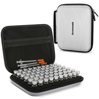 Avomosk 60 Slots 3ml Peptide Case, Insulin Vial Holder, Peptide Storage Case for Fridge and Travel, Fits 1ml 2ml 3ml Standard Vials, Diabetic Supplies (Case Only)