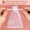 100Pcs Organza Bags White/Black/Gray Small Mesh Bags Mini with Satin Drawstring for Reusable Gift Packaging (White, 5 * 7inch) view 4