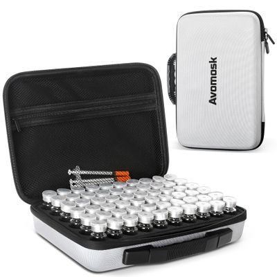 Avomosk 60 Slots 10ml Peptide Case, BAC Water and Insulin Vial Holder, Peptide Storage Case for Fridge and Travel, Fits 5ml 10ml Standard Vials, Diabetic Supplies (Case Only)