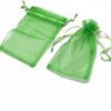 100Pcs Organza Bags Transparent Small Mesh Bags Mini with Satin Drawstring for Reusable Gift Packaging (Green, 2.8 * 3.5inch) view 3