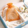 100Pcs Organza Bags Transparent Small Mesh Bags Mini with Satin Drawstring for Reusable Gift Packaging (Orange, 5 * 7inch) view 2