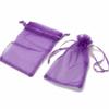 100Pcs Organza Bags Transparent Small Mesh Bags Mini with Satin Drawstring for Reusable Gift Packaging (Purple, 2.8 * 3.5inch) view 3