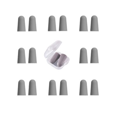 10 Pairs Gray Reusable Ear Plugs, 32dB NRR Noise Reduction, Washable Slow-Rebound Foam Earplugs for Sleeping, Snoring, Work, Concerts, Travel