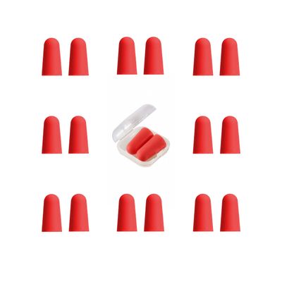 20 Pairs Red Reusable Ear Plugs, 32dB NRR Noise Reduction, Washable Slow-Rebound Foam Earplugs for Sleeping, Snoring, Work, Concerts, Travel