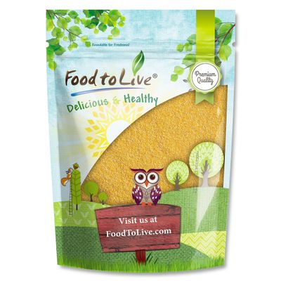 Food to Live Gluten-Free Yellow Polenta, 4 Pounds Product of Italy. Raw Finely Ground Cornmeal. Easy to Cook. Kosher, Vegan, Bulk