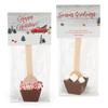 24 Pack Happy Holidays & Seasons Greetings Hot Chocolate Spoon Favors For Christmas Gifts, Holiday Party Favors & More - Milk Chocolate With Marshmallows view 1