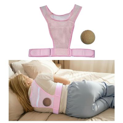 Sleep Position Trainer for Sleeping On Your Side | Side Sleep Trainer | Snore Stopper |Adjustable Lightweight, Comfortable, Effective in Reducing Supine Sleep Time (Pink)