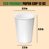 12 oz Paper Coffee Cups 250 Count Disposable White Paper Cups for Hot & Cold Beverages, Thickened, Leakproof & Recyclable 12oz Coffee Cups for Home, Office, Parties, Cafes, Bistros & Events view 2