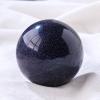 VUQLDHAYZ Decorative Quartz Crystal Ball Blue Sandstone Sphere with Wood Stand Crystals Round Collection Home Decor Crafts,60~70mm view 1
