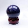 VUQLDHAYZ Decorative Quartz Crystal Ball Blue Sandstone Sphere with Wood Stand Crystals Round Collection Home Decor Crafts,60~70mm view 2