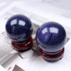 VUQLDHAYZ Decorative Quartz Crystal Ball Blue Sandstone Sphere with Wood Stand Crystals Round Collection Home Decor Crafts,60~70mm view 4