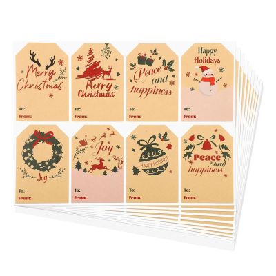 Christmas Labels Stickers, Strong Adhesive Backing, 1 Set, Winter-Themed Giftable Tags, Festive Sticker Set, Easy to Peel, for Envelopes Cards Party Favors Family Gatherings