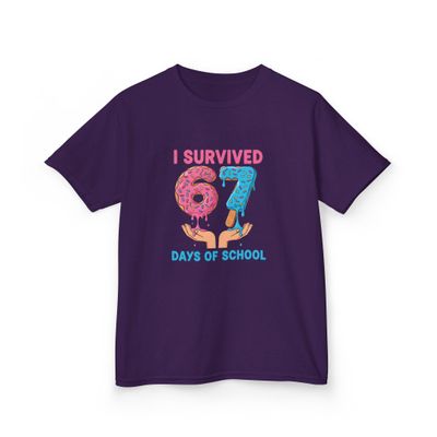 I Survived 67 Days of School Funny Donut Popsicle Kids Student Education Achievement Purple