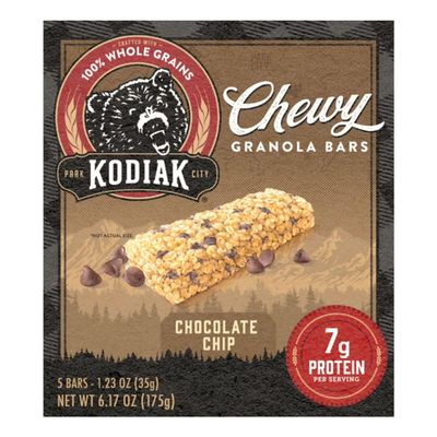 Chocolate Chip Chewy Protein Granola Bars, 1.23 oz, 5 Count Cardboard Box
