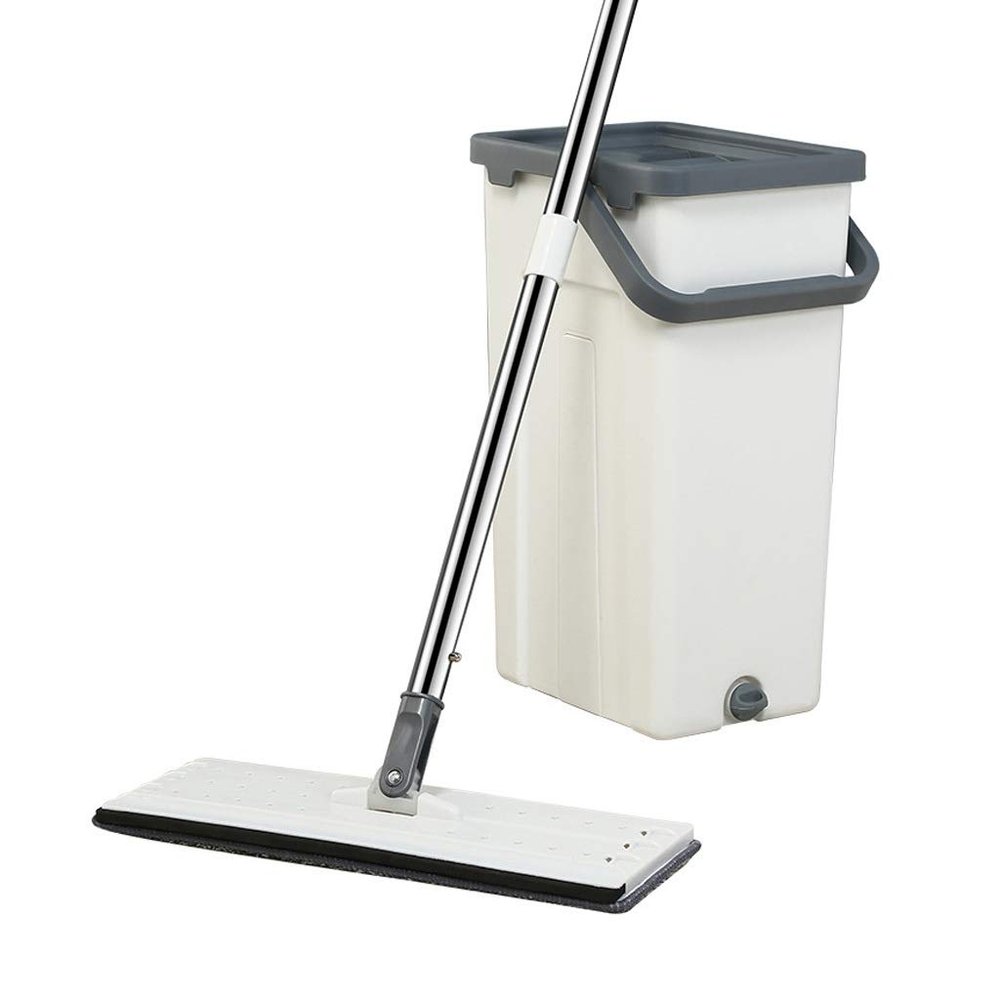 JSEIAJB Flat Mop, Self Cleaning and Squeeze Drying 360 Rotating, Flexible Access to Tight Places