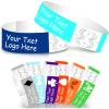 100pcs Custom Printed Wristbands - Personalized Paper Arm Bands for Events, Parties & Business Logos view 1
