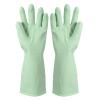 uxcell Rubber Cleaning Gloves, Reusable Household Dishwashing Long Rubber Gloves with Non-slip Grip for Washing Dishes Kitchen and Bathroom Cleaning, Large, Light Green view 1