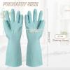 uxcell 2 Pair Rubber Cleaning Gloves, Reusable Household Dishwashing Long Rubber Gloves with Non-slip Grip for Washing Dishes Kitchen and Bathroom Cleaning, Medium, Light Blue view 2