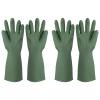 uxcell 2 Pair Rubber Cleaning Gloves, Reusable Household Dishwashing Long Rubber Gloves with Non-slip Grip for Washing Dishes Kitchen and Bathroom Cleaning, Small, Dark Green view 1