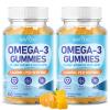 2 Pack Vegan Omega-3 Gummies - 1600mg with 600mg EPA & 400mg DHA. High Absorption Formula. Delicious Orange Flavor - 120 Gummies view 1