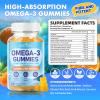 2 Pack Vegan Omega-3 Gummies - 1600mg with 600mg EPA & 400mg DHA. High Absorption Formula. Delicious Orange Flavor - 120 Gummies view 2