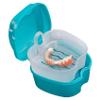 Cwmiibili 3X Denture Case,Denture Cup with Strainer,Denture Bath Box False Teeth Storage Box with Basket Net Container Holder view 2