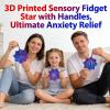 3D Printed Expanded Sensory Fidget Star, Fractal Fidget Hexagon with Handles, 2026 New Star Shaped Fidget Toys for Desktop Decompression Toy Stress Relief Whirling Spiral (Red Green Blue, 3.54in) view 4