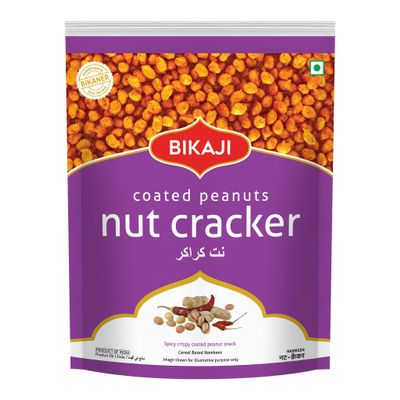 Bikaji Nut Cracker 35.27/1Kg | Spicy Coated Peanuts | Crunchy Indian Namkeen Snack | Protein Rich Peanut Munchies | Ready to Eat Tea Time Snack | Party Mix | Vegetarian