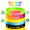 Custom Silicone Wristbands - Personalized Rubber Bracelets for Events, Parties, Sports & Promotions (Half Red & Half Blue) view 2
