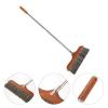 Broom and Dustpan Set Heavy Bristle Broom Office Stiff Flooring Bathroom Cleaning Device Wooden Reusable Home view 3