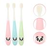 Hemobllo 3Pcs Toothbrush Soft Bristle Cartoon Panda Silicone Handle Toothbrushes Ergonomic Grip for Comfortable Cleaning Safe Oral Care Random Color view 4