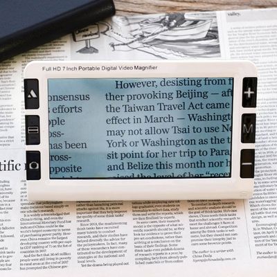 Digital Magnifier Reading Aid, Portable Video Digital Magnifier, HD Electronic Video Magnifier, 19 Color Modes, AV HDMI USB Output, 2X-32X Infinite Amplification, Reading Writing Viewing Maps Books