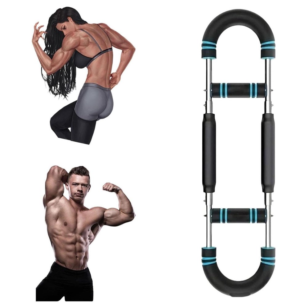 Adjustable Arm and Chest Muscle Trainer- Portable Upper Body Shoulder Workout Equipment Spring Resistance for Home Fitness, Detachable Design