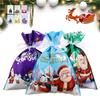 Asendeavor Santa's Candy Gift Bags, Christmas Cheer Drawstring Gift Bags, Reusable Xmas Wrapping Bags with Greeting Cards for Holiday Party Presents, Easy Holiday Gift (30PCS-A) view 1